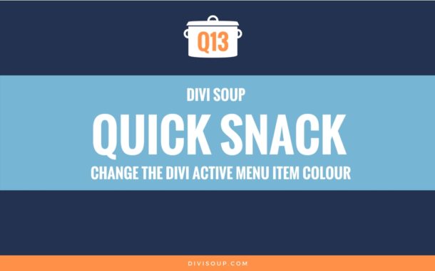 Q13: Change the Divi Active Menu Item Colour